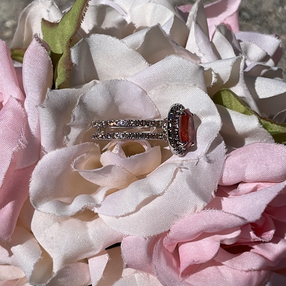 Stunning Sunrise Orange Quartz Ring - Picture 3 of 8